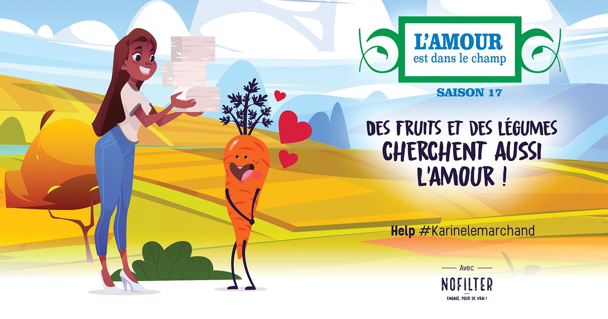 🌱Les agriculteurs cherchent l'amour avec <a href="/adpm6/">ADP</a>, nos fruits et légumes également ! 🍋 NoFilter, la marque engagée pour les agriculteurs lance un appel à <a href="/adpm6/">ADP</a>, <a href="/M6/">M6</a>, à #karinelemarchand, et à vous aussi, pour marier les fruits et légumes ! #ADP22 #adp2022