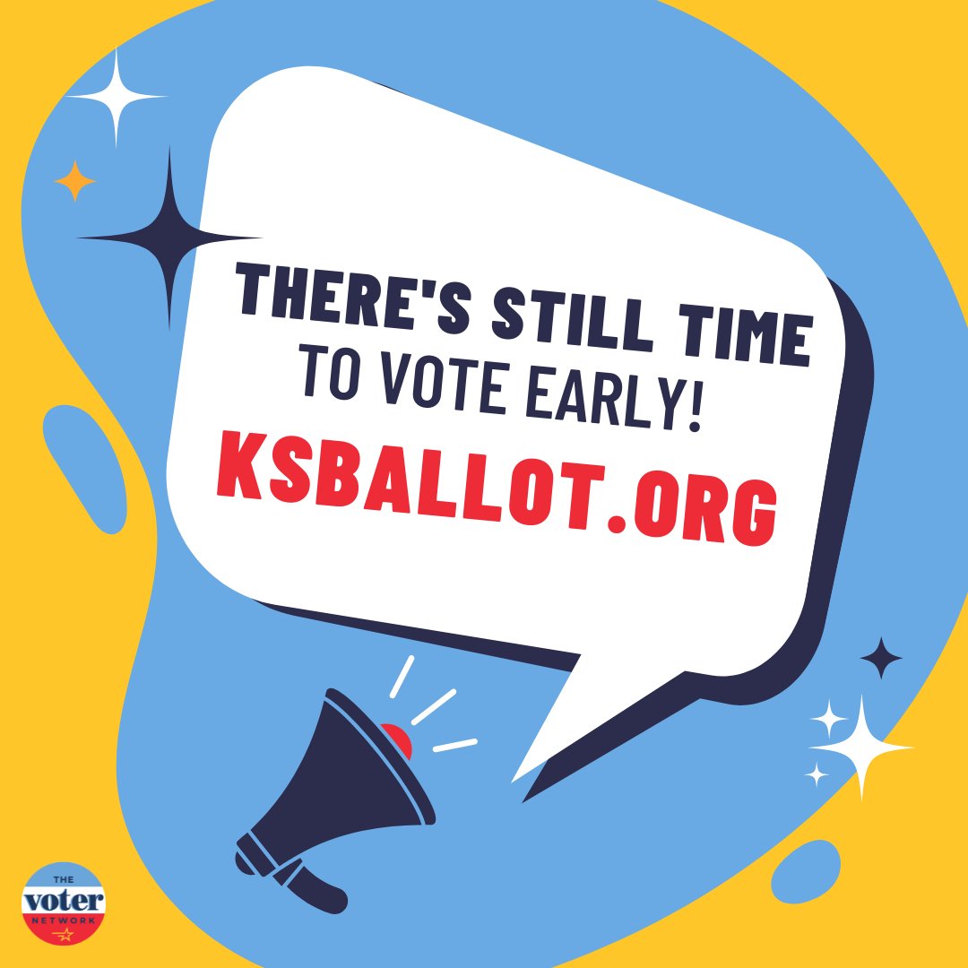 Election Day is TOMORROW! But, you can still cast your ballot without the lines today until NOON. Go to KSBallot.org to see where you can vote early!