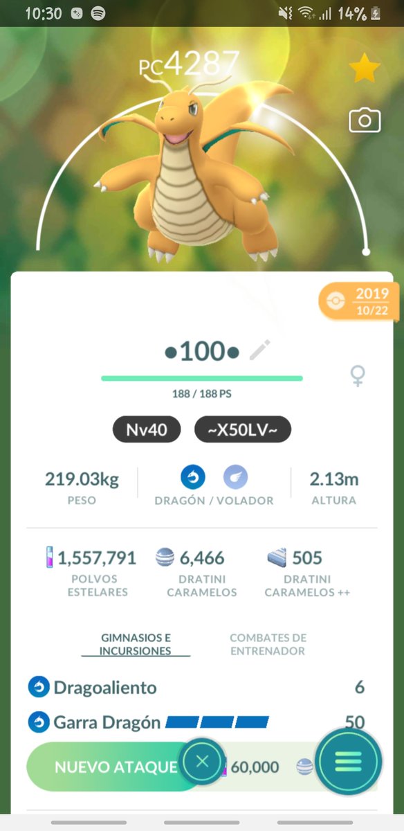 Withpons69's tweet image. Finally one of my favorite pokemon at level 50 🤩 i wanted to raise it to level 50 by having it in friendship 4 but i couldnt stand it 😱 i would be missing 3 dragonair and i have 3 complete families at 100% 😌😜 
#PokemonGOCommunityDay #PokemonGO #dragonite