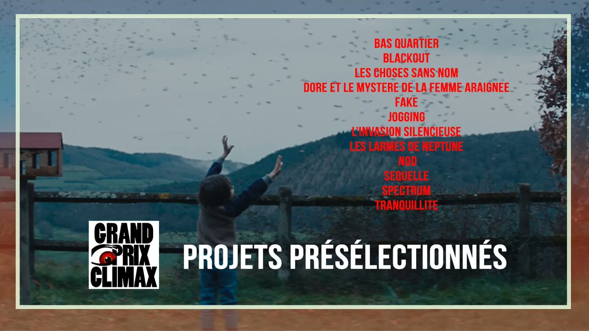 GRAND PRIX CLIMAX || Les 12 projets présélectionnés pour le #PRIXCLIMAX2022 sont enfin connus, retrouvez les résultats ci-dessous ⤵ Le projet gagnant sera dévoilé le 9 décembre lors d’une cérémonie organisée pendant le #PIFFF 🏆 Grand bravo à toutes et tous, et 🤞 pour la suite