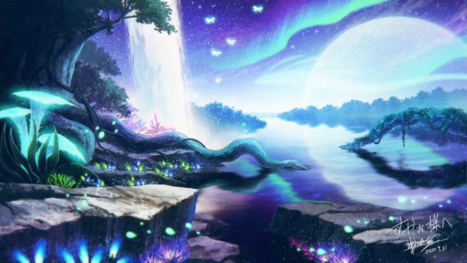 「fantasy waterfall」 illustration images(Latest)