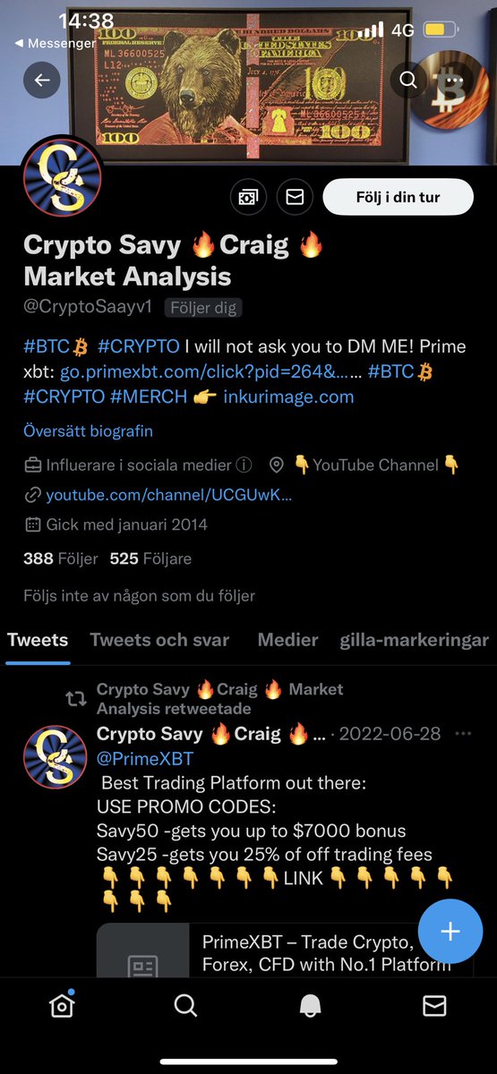 see85ya's tweet photo. @CryptoSavy1 Craig …. Another idiot that wants to be you 🤣… report him https://t.co/jP668ViqxQ