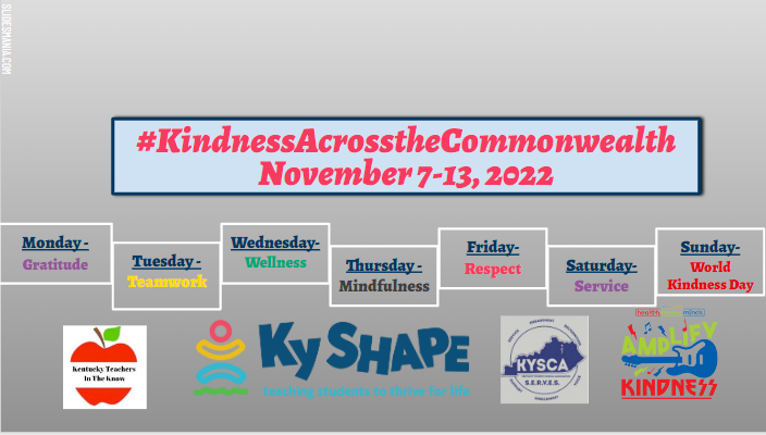 Hey <a href="/BES_Eagles/">Burlington Elementary</a>!  It's #KindnessAcrosstheCommonwealth week!  Here is a look at the focus for each day this week and spreading kindness across the Commonwealth!