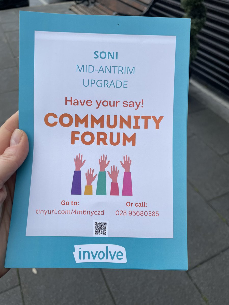 involve_ni's tweet image. Out and about in Rasharkin and Portglenone today to get word out about the community forum - an important platform for community voices to help choose the right route for new ⚡️grid infrastructure @soni_ltd. Still a week for local reps to register tinyurl.com/4m6nyczd