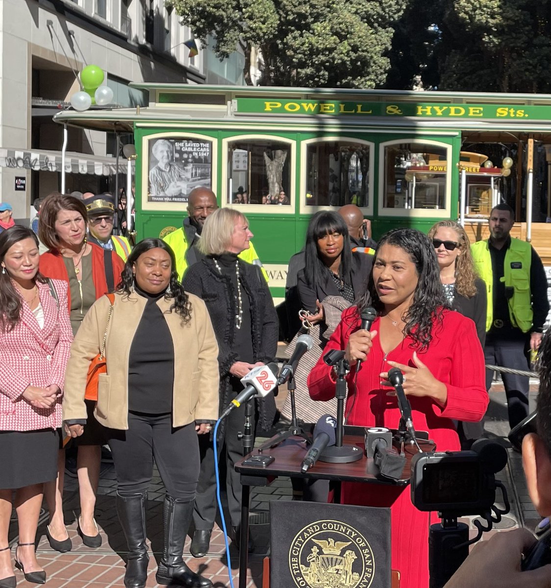dpna's tweet photo. Getting ready to ride halfway to the stars on Cable Car #1 with SF Mayor @LondonBreed 
celebrating the 75th Anniversary of Saving the Cable Cars. #SFCableCar https://t.co/r9SRL8Lo1r