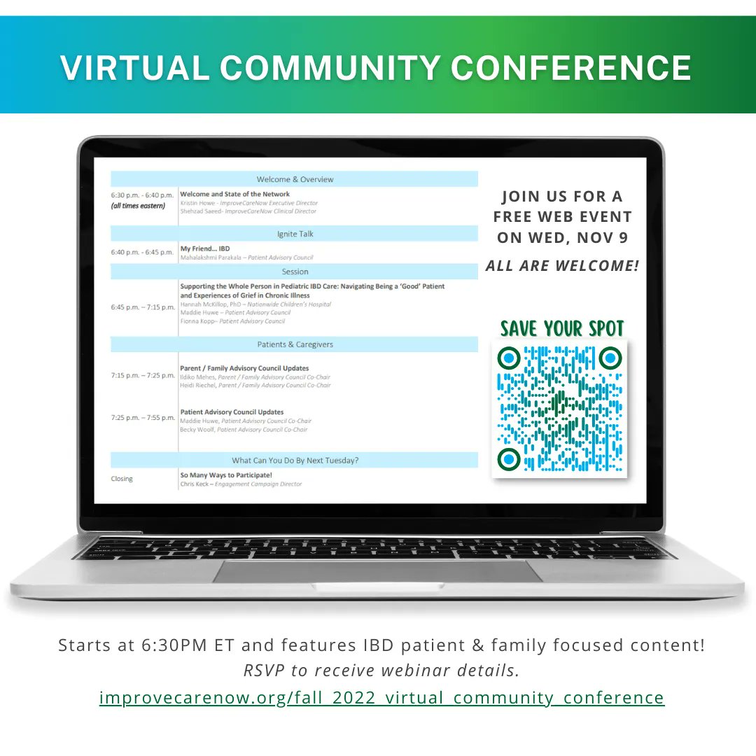 ImproveCareNow's tweet photo. In 2 weeks we will host an online event that is free & open to all who want to attend. Read what to expect, look over the agenda and RSVP to let us know you're coming ๐๐ #ICNVCC #ImproveCareNow #JoinUs
Get #InTheLOOP โ https://t.co/GYkHP7mnLn https://t.co/PVOTdqvWzN