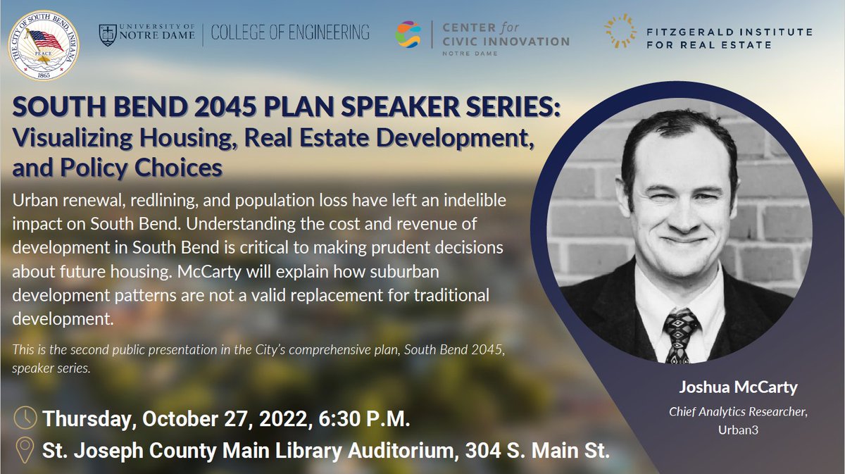 Our very own GeoAccountant Josh McCarty, speaking in <a href="/CityofSouthBend/">City of South Bend</a> tomorrow!