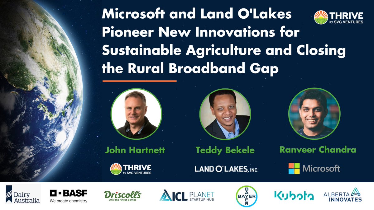 THRIVE AgriFood (@thriveagrifood) on Twitter photo 📢 Speaker Announcement: We are delighted to welcome <a href="/LandOLakesInc/">landolakesinc</a>, CTO <a href="/TeddyBekele/">Teddy Bekele</a> and <a href="/MSFTResearch/">Microsoft Research</a> CTO of Agrifood, <a href="/RanveerChandra/">Ranveer Chandra</a> to our stellar line up of speakers for our Global Impact Summit!
RSVP now: thriveagrifood.com/events/global-… 📢 Speaker Announcement: We are delighted to welcome <a href="/LandOLakesInc/">landolakesinc</a>, CTO <a href="/TeddyBekele/">Teddy Bekele</a> and <a href="/MSFTResearch/">Microsoft Research</a> CTO of Agrifood, <a href="/RanveerChandra/">Ranveer Chandra</a> to our stellar line up of speakers for our Global Impact Summit!
RSVP now: thriveagrifood.com/events/global-…