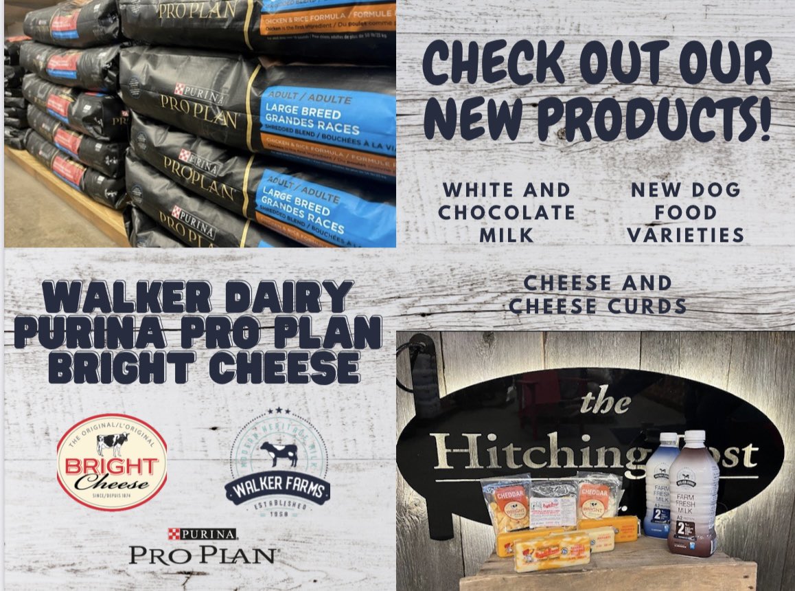 Come check out the new products in our store!!🧀🥛🐶

We are open Monday to Friday 8am - 5pm and Saturday 8am - 12pm