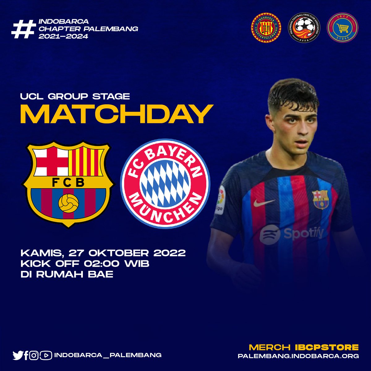 Barça akan bertanding dalam ajang babak penyisihan grup <a href="/ChampionsLeague/">UEFA Champions League</a> Matchday ke-5 menghadapi Munchen.

Barça terancam gagal lolos ke 16 besar UCL &amp; turun ke UEL, jika Inter memenangkan match menghadapi Victoria Plzen.

Untuk match ini Event NOBAR ditiadakan dulu ya, les.