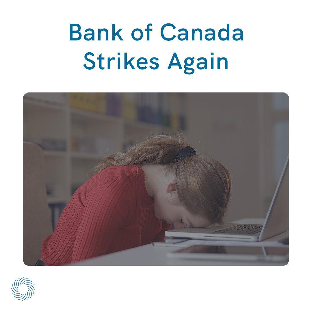 Bank of Canada Strikes Again

Rates have gone up by another .5% in an attempt to curb inflation. This was lower than expected; nevertheless, it’s still a significant hike and the sixth consecutive one in less than a year...