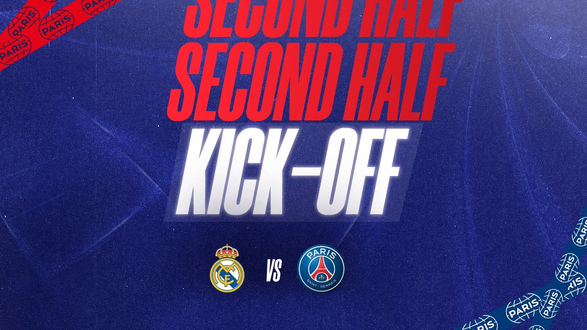 PSG_Feminines's tweet photo. ▶️ Le match reprend. #AllezParis 🔴🔵

#RMPSG I #UWCL https://t.co/bMu1ndat9T