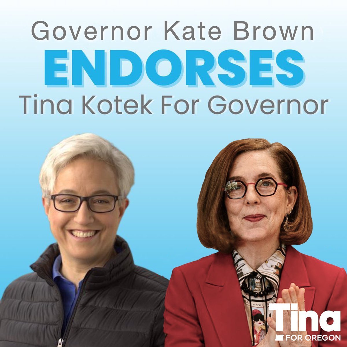 Kate Brown is <a href="/TinaKotek/">Tina Kotek</a>’s number one fan, pass it on! #orpol