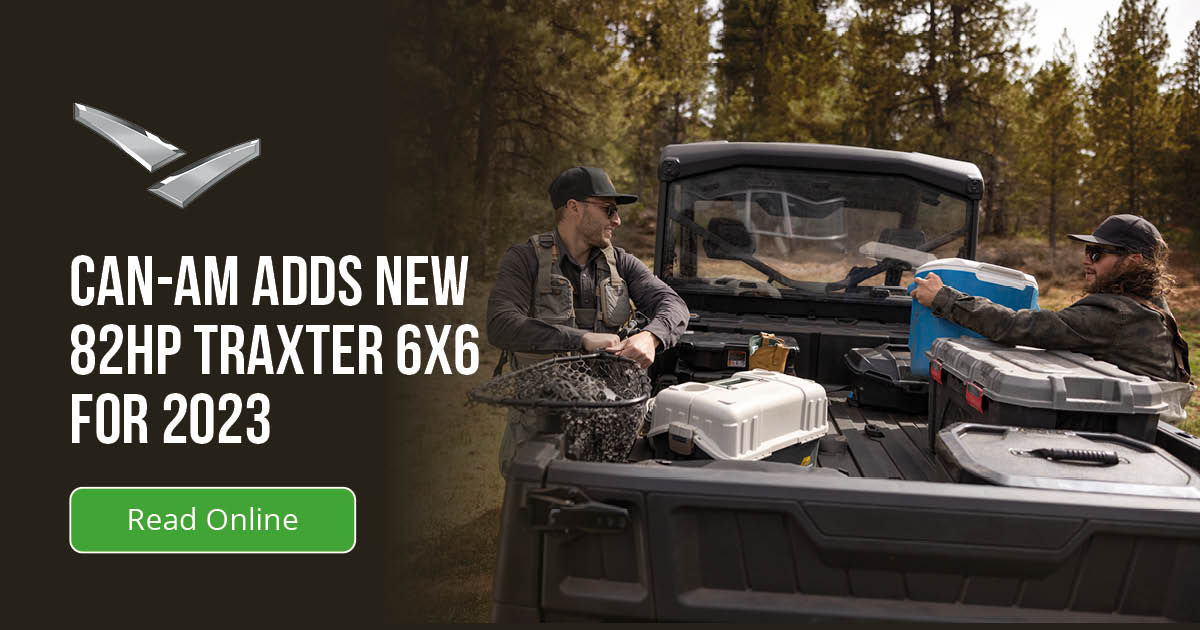 Can-Am has added the new 976cc, 82hp Traxter 6×6 DPS HD10 to its Can-Am off-road side-by-side vehicle (SSV) line-up for 2023. #canam #utilityvehicle Read HERE rwcrawford.co.uk/can-am-adds-ne…