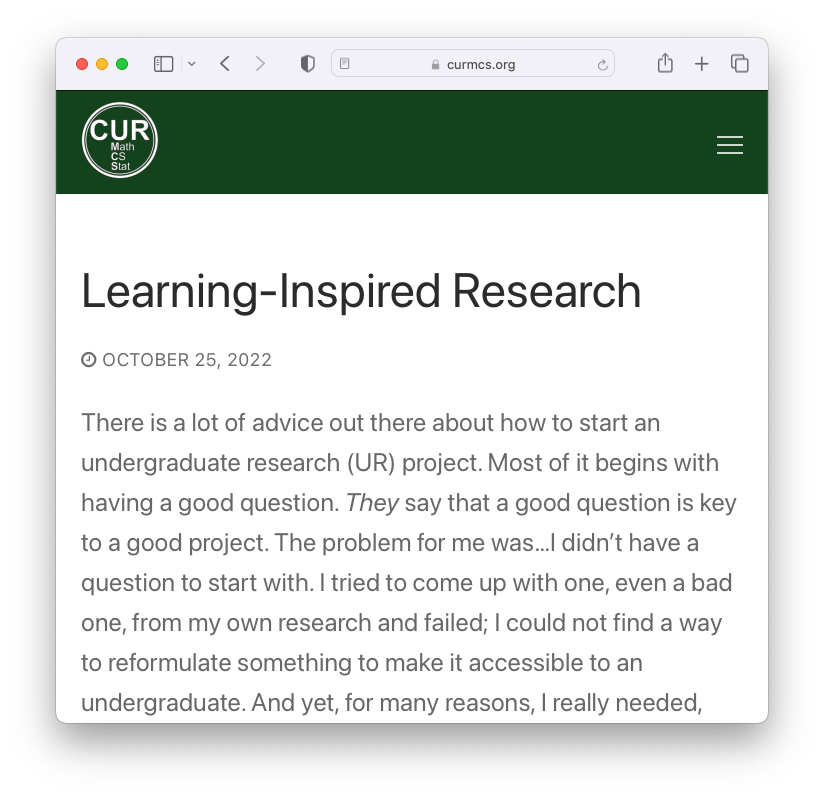 CURMCS: Math, CS, Stats tweet media