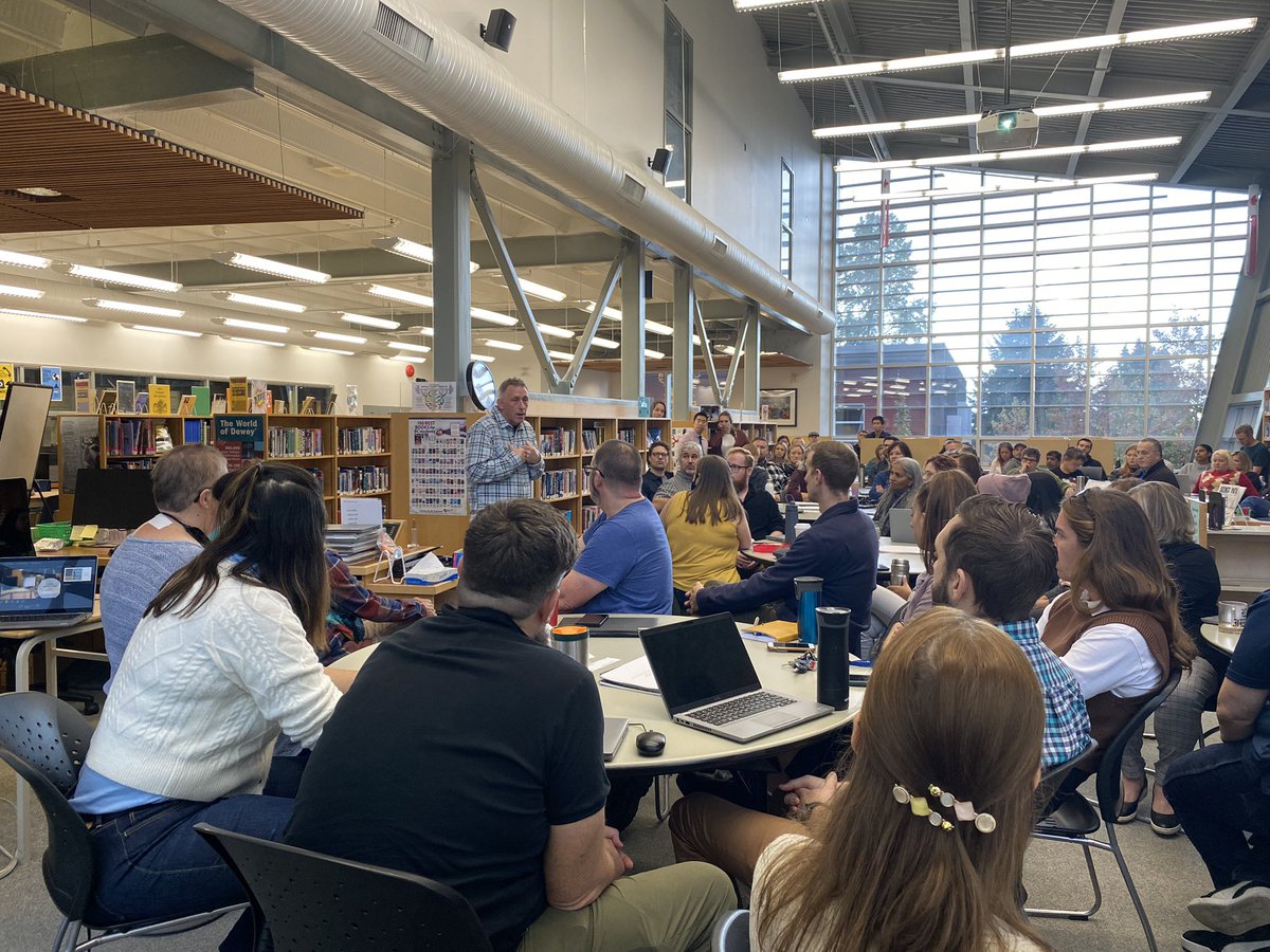 Our thanks to <a href="/rmasmyth/">Rob Smyth</a> for opening the <a href="/SutherlandSec/">Sutherland Secondary</a> staff Collaboration in an inspiring way, sharing story and the value of community, place and connection.  <a href="/NVSD44/">School District 44</a>