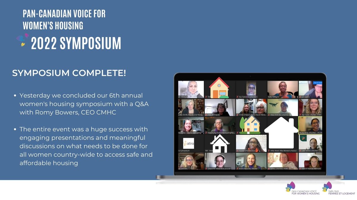 voice4housing's tweet photo. Thank you to all the wonderful women and gender-diverse folks who attended our 5-day virtual symposium. We can't wait to do it all again next year! Stay tuned for our official symposium report that will be released in the coming months. #PCVWH #safehousing #endvaw https://t.co/YJfzWo7fp1