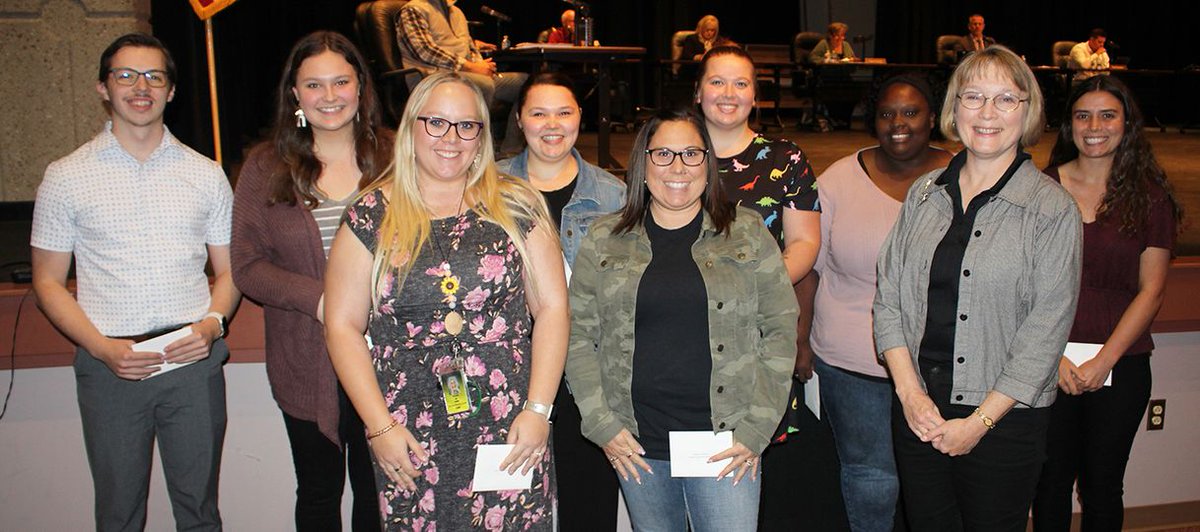 The Sedalia School District Foundation partnered with Chapter BB of P.E.O Sisterhood to provide 18 first-year teachers in Sedalia School District 200 with $100 Visa gift cards to help them get started in their new career. Pictured are some of the recipients.
