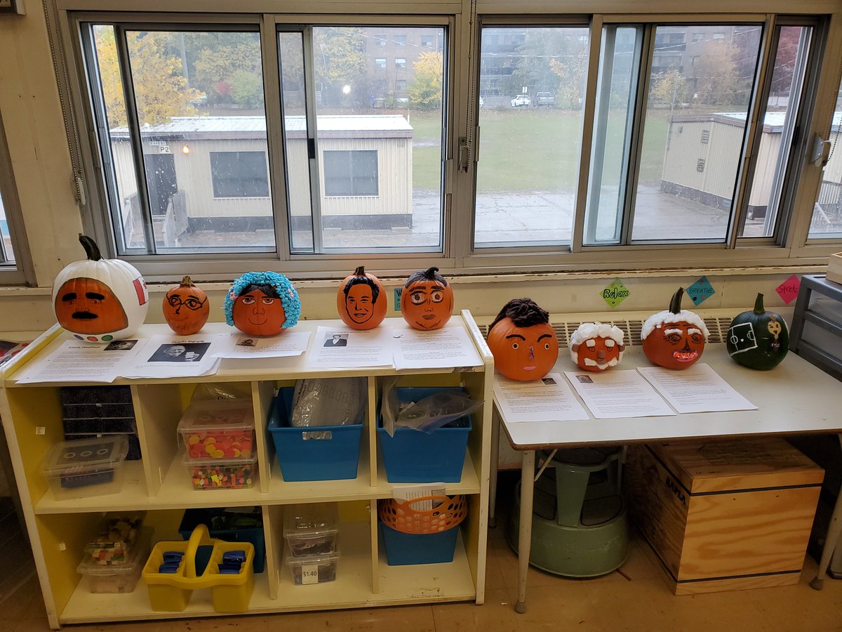 HarnettRachel's tweet image. Our pumpkin biographies by this junior class are awesome! Well done grade 5's!!! Can you tell who they are? 😋