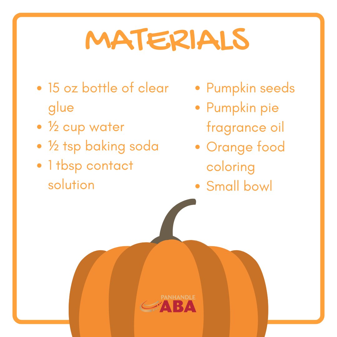 PanhandleABA's tweet photo. Time to celebrate National Pumpkin Day. 🎃 Enjoy this pumpkin slime recipe! 

#PumpkinDay #slime #sensoryplay #TallahasseeFlorida #tally #capitalcity #leon #bigbendfl #TRICARE #PanhandleABA #thomascountyga #thomasvillega #autismawareness #BCaBA #neurodiversity https://t.co/O2E0uGsO0a