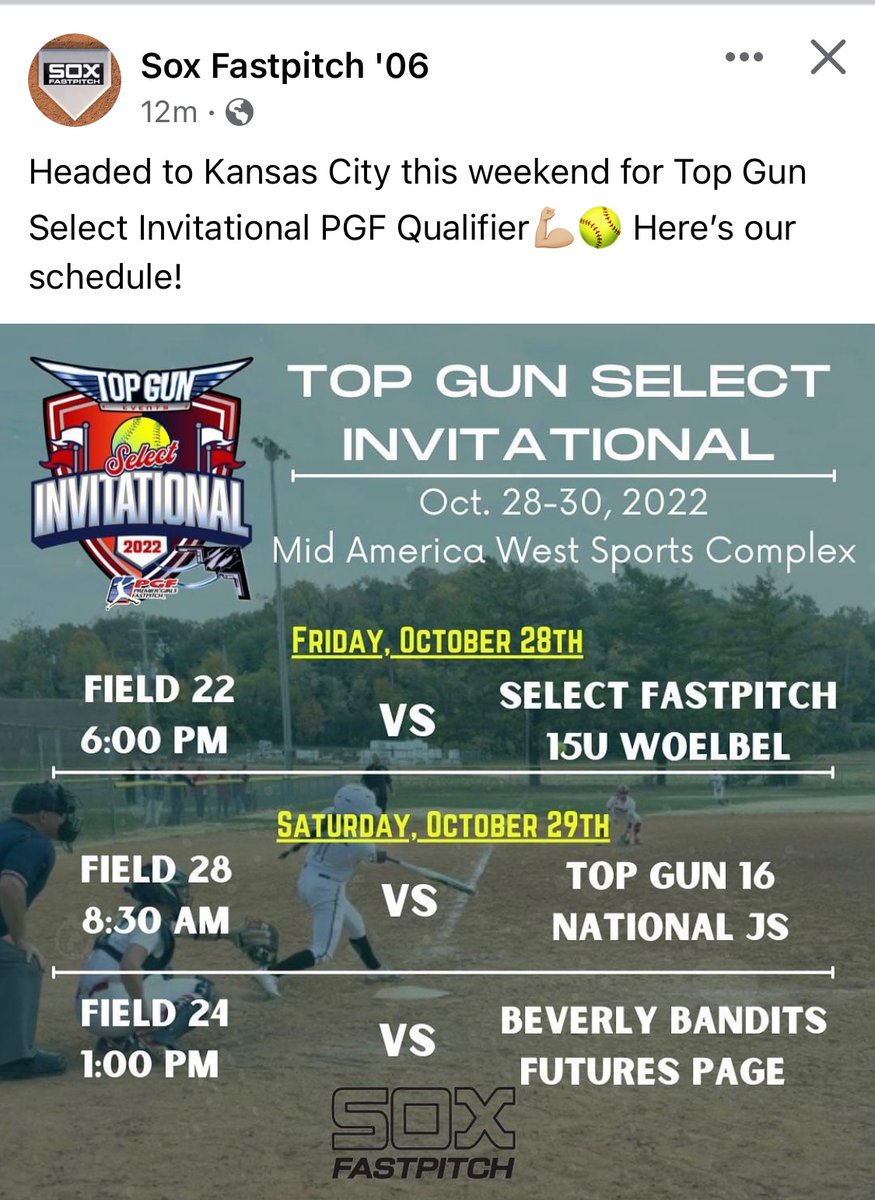 calderaro_sofia's tweet image. I’m really excited to participate in the Top Gun Select Invitational this year. Let’s go! 🥎@SOXFastpitch06 @LakeCentralSB