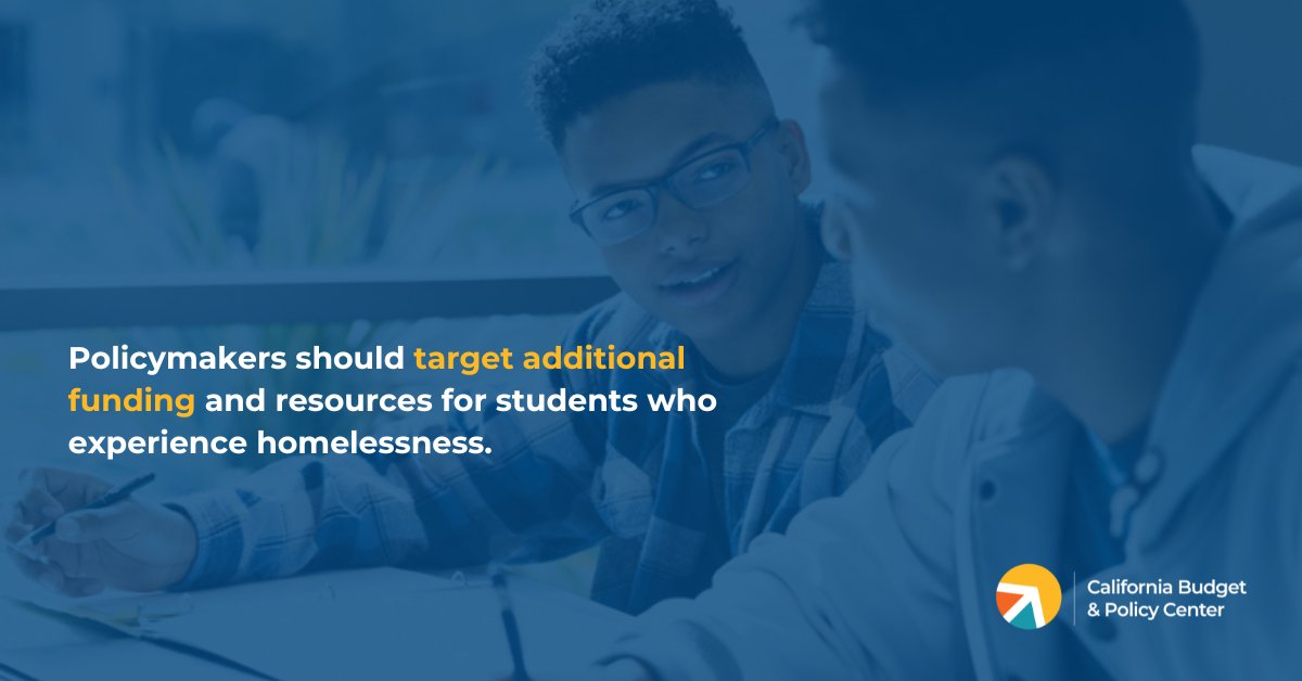 When students lack safe, stable housing they miss out on crucial educational development and success. ⚡ State leaders must boost investments in affordable housing, and target funding and resources for students experiencing homelessness. calbudgetcenter.org/resources/more…