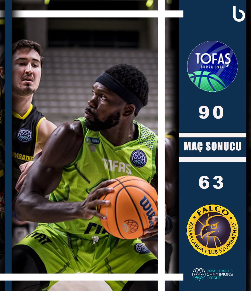 🏆 @BasketballCL | 3. Hafta ⏳ Maç Sonucu 🆚 @TofasSporKulubu 90 - 63 Falco Vulcano Szombathely #BirlikteZafere #WeStayTOGETHER