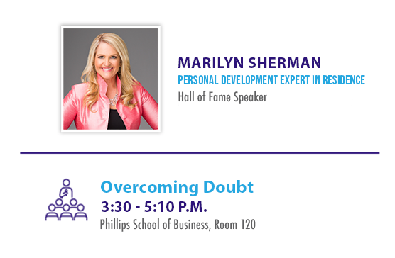 HighPointU's tweet photo. Life skills lessons! Tomorrow, HPU's Personal Development Expert in Residence Marilyn Sherman, Hall of Fame speaker, will be on campus! She will be leading a session on overcoming doubt from 3:30-5:10 p.m. in Phillips 120. Don't miss out! 🙌 #HPU365 #AccesstoInnovators https://t.co/tUvVrRtjLH