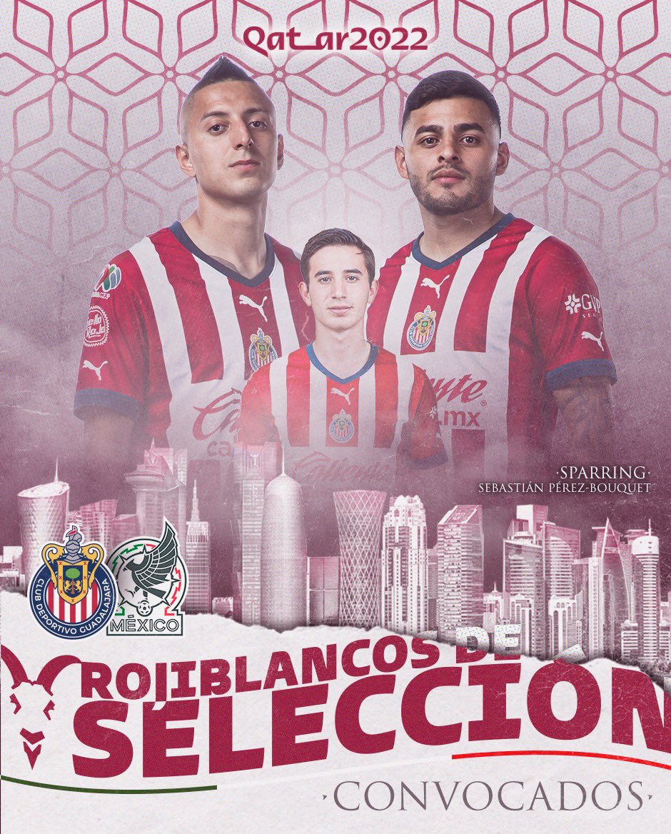 🇲🇽 ¡<a href="/Alexis_Vega9/">Alexis Vega</a> y 'Piojo' Alvarado en la lista preliminar rumbo a la Copa del Mundo! 👏

➡️ Sebastián Pérez Bouquet sumará experiencia en Qatar como Sparring. 🇶🇦

#RojiblancosDeSelección 🔴⚪️