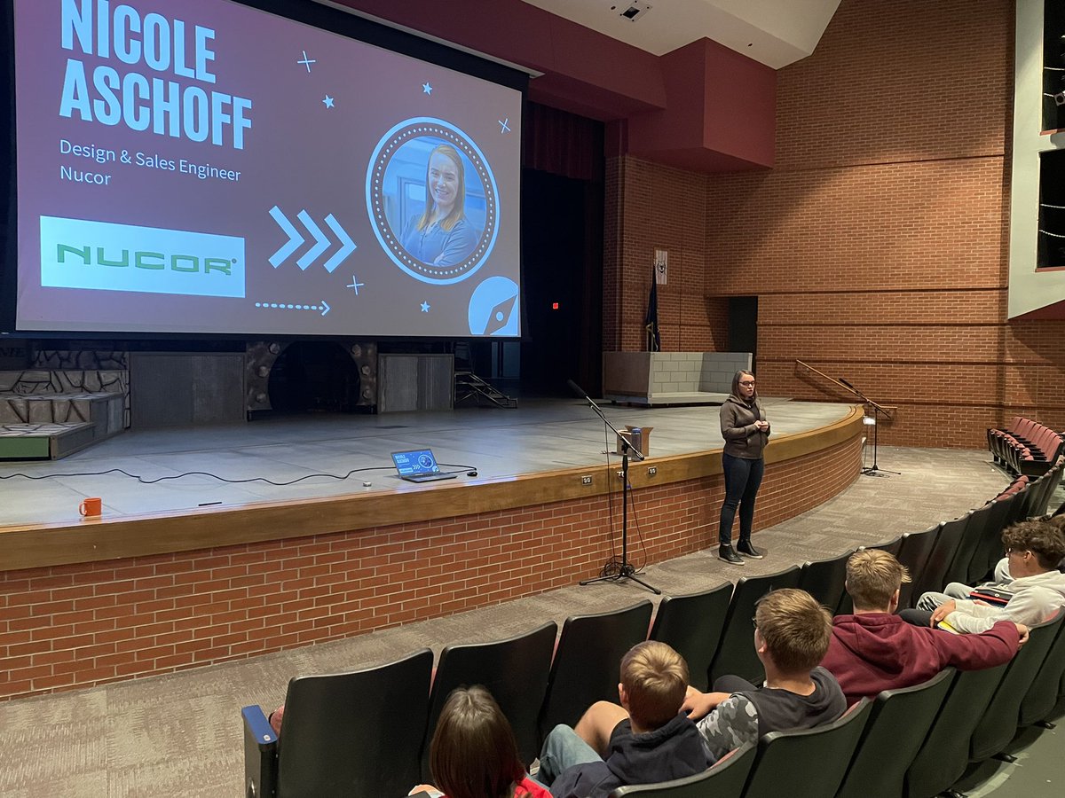 nhs_academies's tweet photo. Thank you, Nicole from the Nucor Detailing Center for visiting with our freshmen students about careers in engineering! #npspanthers https://t.co/q3OPzBpjVO