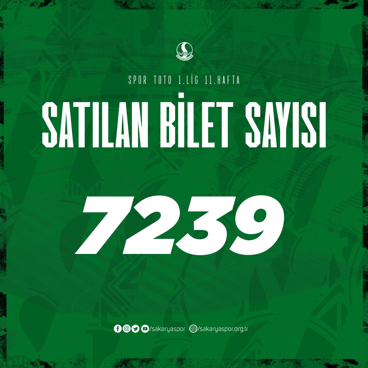 🎫 Spor Toto 1.Lig'in onbirinci haftasında oynayacağımız Altay müsabakası için ev sahibi tribününde satılan bilet sayısı 7239’dur. Bilet satışlarımız passo.com.tr, Passolig Mobil Uygulaması ve yarından itibaren dükkan54 mağazamızda devam edecektir. #AnadoluGüneşi