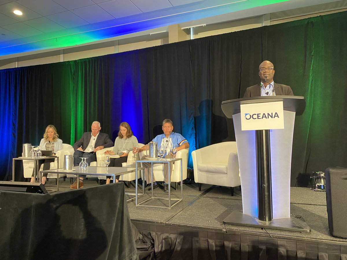 OceanaCAN's tweet image. Kicking off session two: An Abundant Ocean is Our Legacy is @DrRashidSumaila from @UBCoceans, alongside Sonia Strobel from @skipperotto, @JimMcIsaac of @FishIndependent, Ken Paul of @WolastoqeyNNB &amp;amp; moderated by @ainscruickshank. #RebuildAbundance22