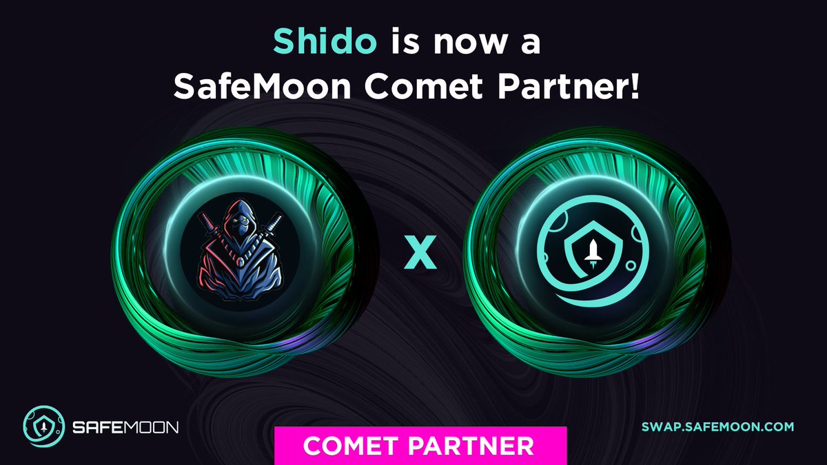 We are excited to announce <a href="/ShidoFinance/">ShidoArmy</a> as our newest Comet Partner!

Shido is an ecosystem with next-gen #DeFi utilities. 

Find Shido on the #SAFEMOONSWAP &amp; in the #SAFEMOONWALLET! 

Get curious: shido.finance

TG: t.me/ShidoFinance

#ShidoFinance #SAFEMOONARMY