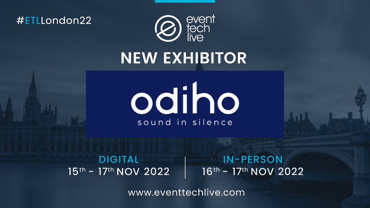 eventtechlive's tweet photo. 📣 New Exhibitor Announcement 📣

Big welcome to @ODIHO_ who will be exhibiting with us at #ETLLondon22.

Take a look at their "sound in silence" #EventTech solutions here - https://t.co/xOPKMIRoJG
Meet their team here - https://t.co/5ysSRe5jke

#EventProfs #LiveEvents https://t.co/v4cZ384G0C