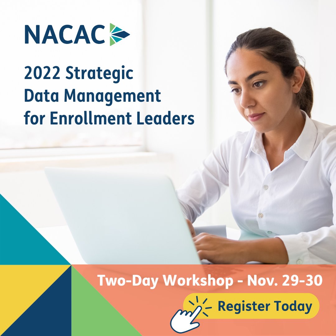 Admission professionals are increasingly asked to provide data and insights that inform, or even determine, institutional strategy. Are you ready to occupy a seat at your institution’s strategy table? Register today! nacacnet.org/2022-strategic… #emchat #collegeadmissions