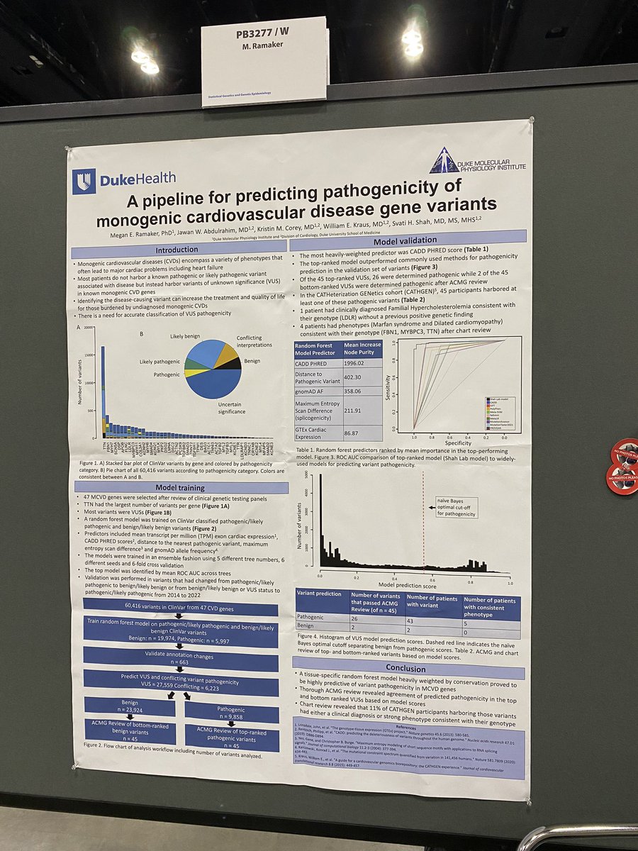 Check out my poster presenting my work on predicting pathogenicity of CVD variants @DukeGenomics #ASHG22