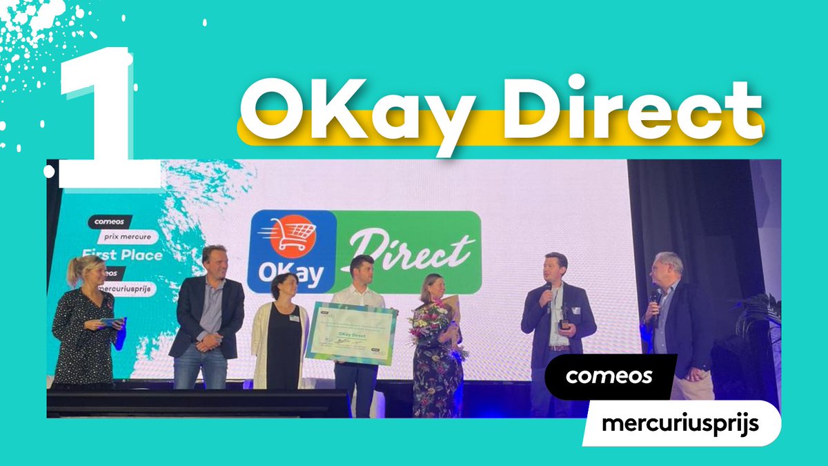 comeos_nl's tweet image. De 1e plaats van de #Mercuriusprijs gaat naar #OKayDirect 🥇🏆 Een supermarkt waar klanten 24/7 terechtkunnen. De jury is vol lof: innovatief op wereldschaal, een sterke operationele opzet, 100%   Belgisch. Kortom, straf gedaan Gert Somers 👏