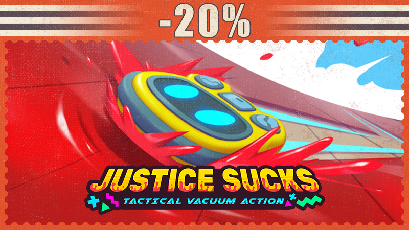 We've noticed a strange anomaly - It appears robot vacuum cleaners from all over the world have united to deliver the following message:

"Until October 28th, you can still purchase Justice Sucks at 20% off!" 🤖

Steam page 👉 tblink.co/JSSteam