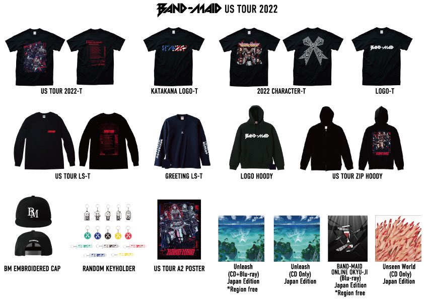 BAND-MAID US TOUR 2022 Tシャツ バンドメイドツアーT M バンド・メイド Band Maid 2022 US Tour tシャツ XL - メルカリ ミュージシャン