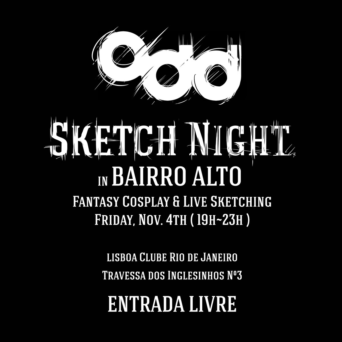 As nossas sketch nights estão de volta! Se gostaram da primeira, não vão querer perder esta no dia 4 de Novembro!!
Temos um novo espaço, com novas ideias para desenhar.
Tragam os vossos amigos e venham desenhar e beber um copo connosco!