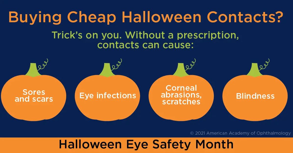 AcademyEyeSmart's tweet photo. Find out why Halloween scares the heck out of ophthalmologists: https://t.co/A0O5LEniMF #HalloweenEyeSafetyMonth #contactlenses #costume #Halloweencostume #colorcontacts #costumeideas #Halloween https://t.co/my1KGhfc26
