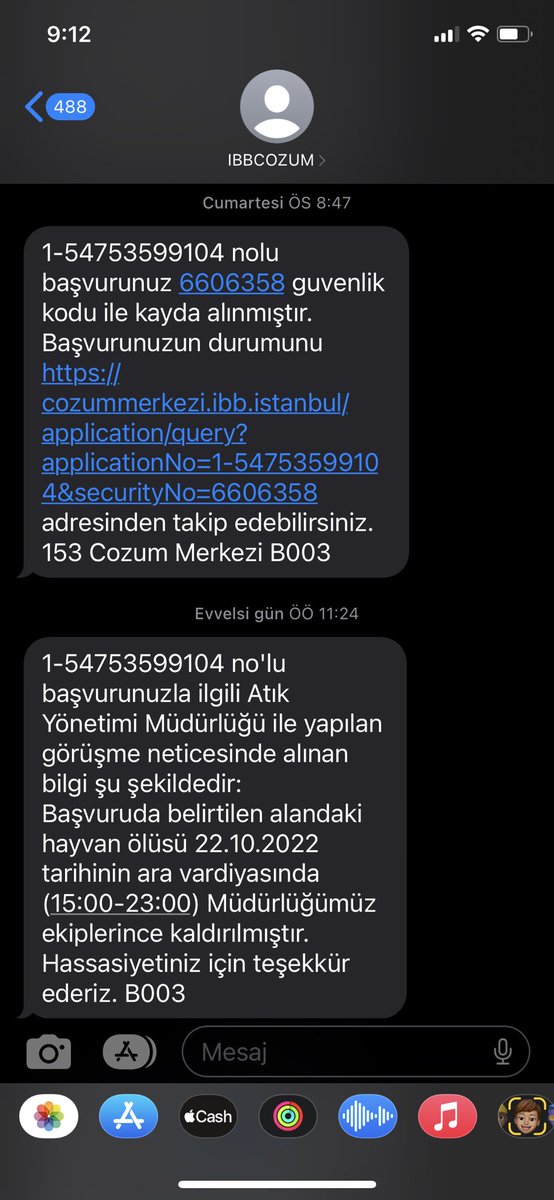 edaolkun's tweet photo. tekrar arayıp köpeğin cansız bedeninin alınması için talep bıraktım ve yeri bulunamazsa lütfen beni arasınlar yerini tarif edeyim dedim. hayvan her gün orada öylece şişiyor. 2 gün sonra tekrar hayvan ölüsü ekipleri tarafından kaldırılmış mesajı geldi @istanbulbld @ekrem_imamoglu https://t.co/DxNGDGOcoG