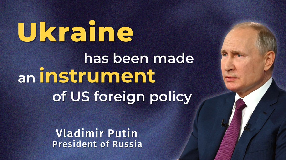 💬 President Vladimir #Putin: Ukraine has been made an instrument of US foreign policy. ☝️ It was turned into a testing site for military biological experiments & is flooded with weapons without any heed to the Kiev regime’s statements about its desire to obtain nuclear weapons.
