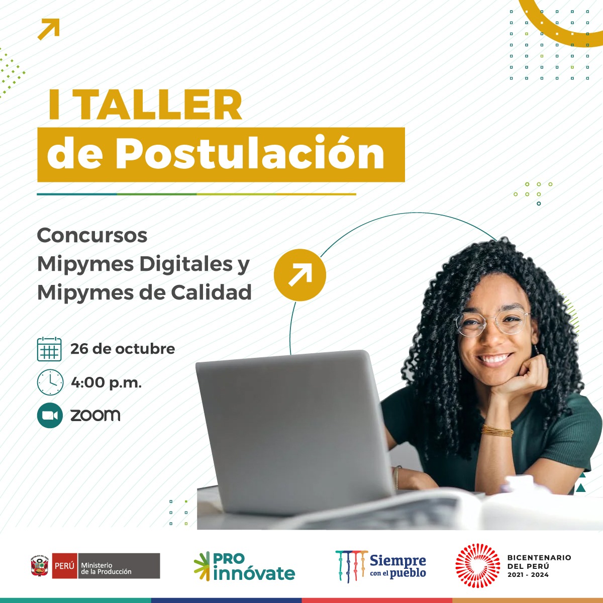 Implementa tecnologías digitales en tu negocio o accede a certificaciones en normas internacional con fondos de hasta S/45,000 que ofrece #ProInnóvate a empresas de diversos sectores productivos.
📌 Inscríbete al Taller aquí: bit.ly/tallermipymes