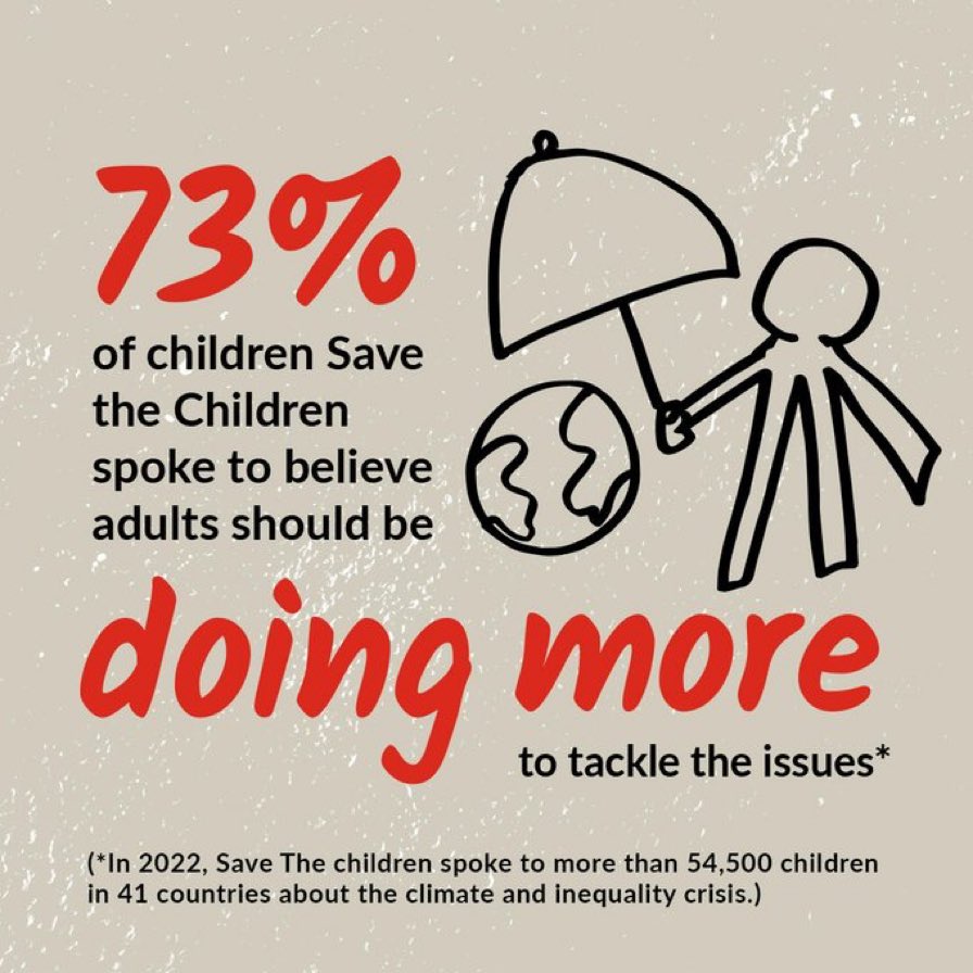 marciawalks's tweet photo. New report out by @save_children shows that children are demanding urgent action to break the #ClimateCrisis &amp; #Inequality cycle that is threatening the lives &amp; futures of the world's 2.4 billion children⚠️ Read more 👉 https://t.co/seif8fEq7p https://t.co/5CfxZqpdOK