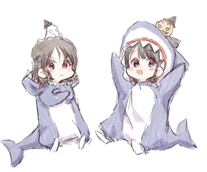 「multiple girls shark costume」 illustration images(Latest)