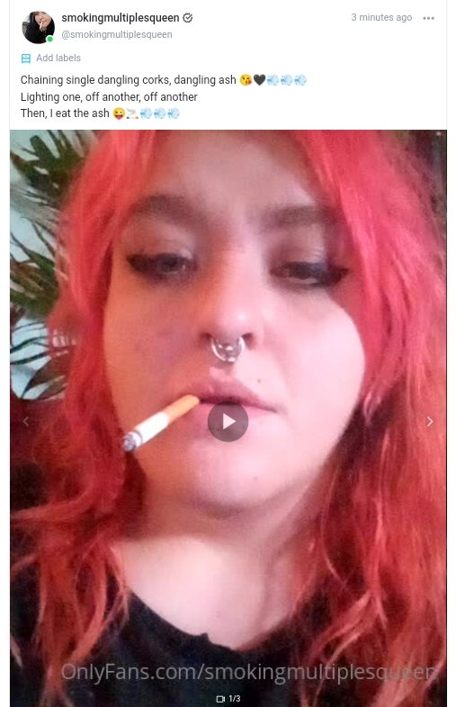 XtremeSmokeQ's tweet photo. Asthma, smokers cough, and chaining corks! Then I jump into dangling single corks+ash 😫 
https://t.co/HRKNecKT5I

#smoker #smokingfetish #darksidesmoking #smokingfetishnation #extremesmoking #smokingmultiples #chainsmoking  #cigaretteash #lungfuck #danglingcigarette #corkfilters https://t.co/5w094ZHnIp
