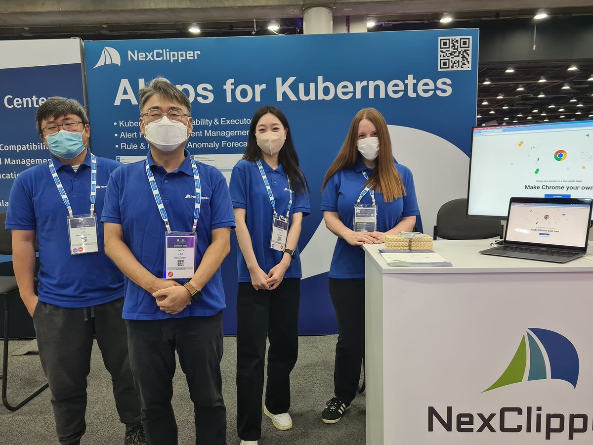 NexClipper's tweet photo. Are you attending #Kubecon + #CloudNativeCon starting right now in Detroit? Our team is ready to welcome you at booth S28, so see you soon! https://t.co/3VOquMzkfC