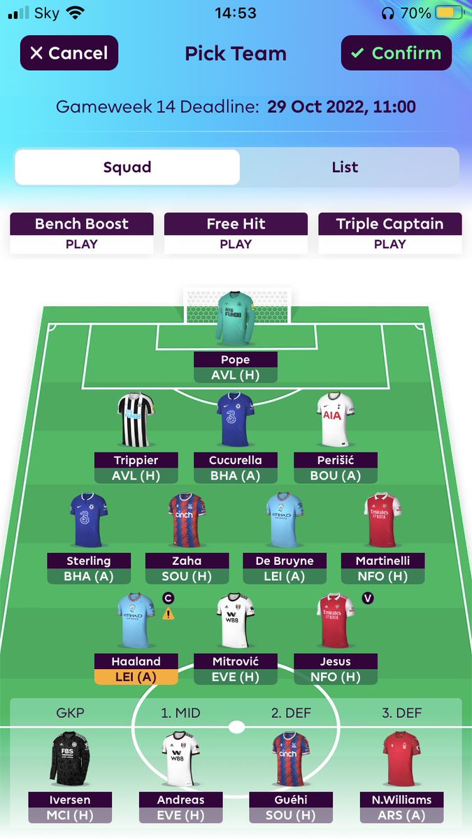 Football_Fumble's tweet photo. Got some serious team selection dilemmas this week… especially with Andreas being on fire currently. Thoughts? https://t.co/4eLdMDyrkm