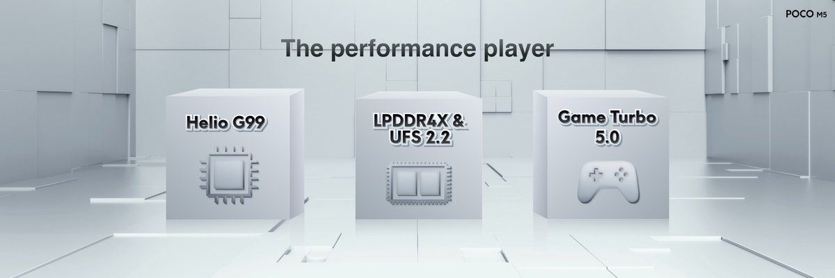 POCOKenya's tweet photo. 💪The #POCOM5 will feature one of the most powerful 4G chipset in 2022: the MediaTek Helio G99. 
It's paired with LPDDR4X and UFS 2.2 scored a total AnTuTu of over 378,000. 
🎮Gaming experience will be brought to new highs in the entry-level segment. #ThePerformancePlayer https://t.co/op39fM0yyy